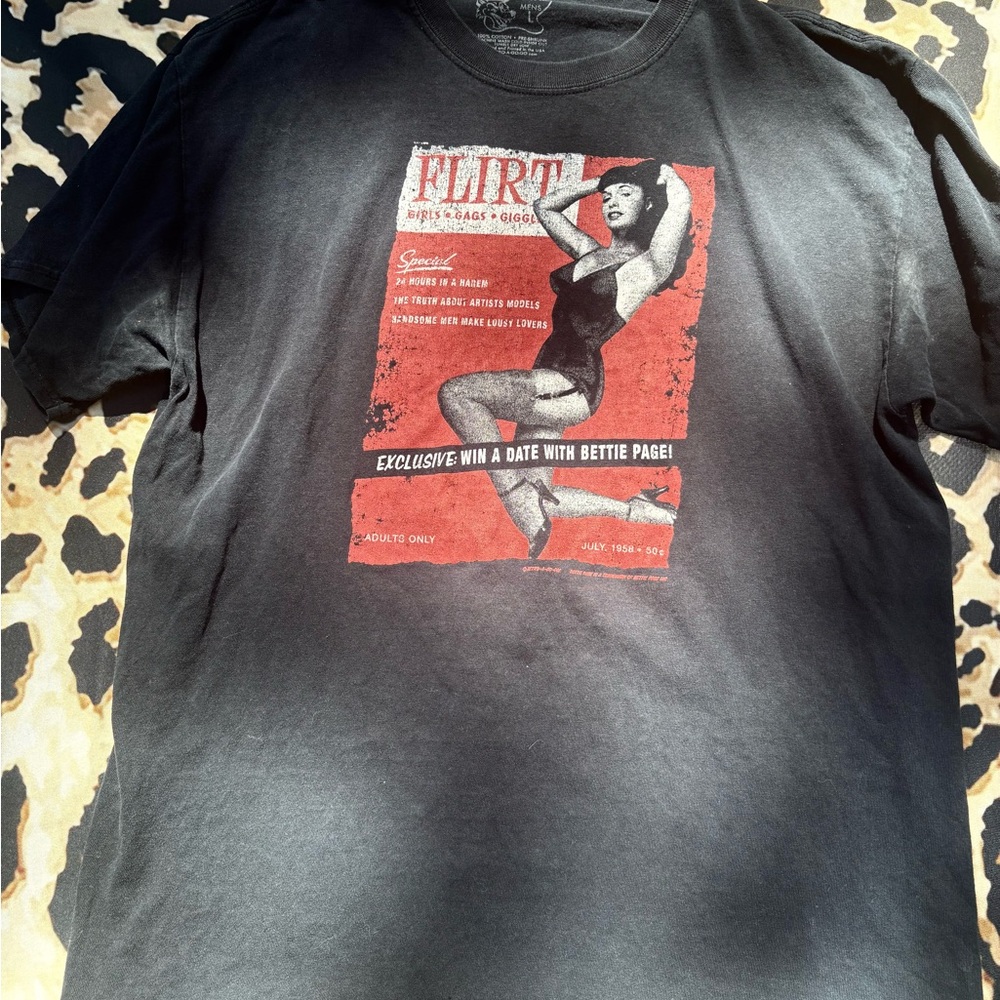 Graphic Tee in Black with Bettie Page graphic